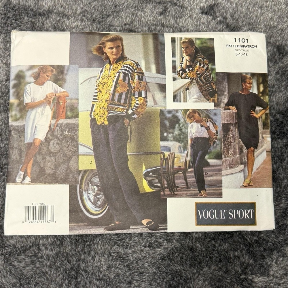 1993 Vogue Sport Pattern #1101 Jacket, Dress, Top, Shorts & Pants UNCUT sz 8-12